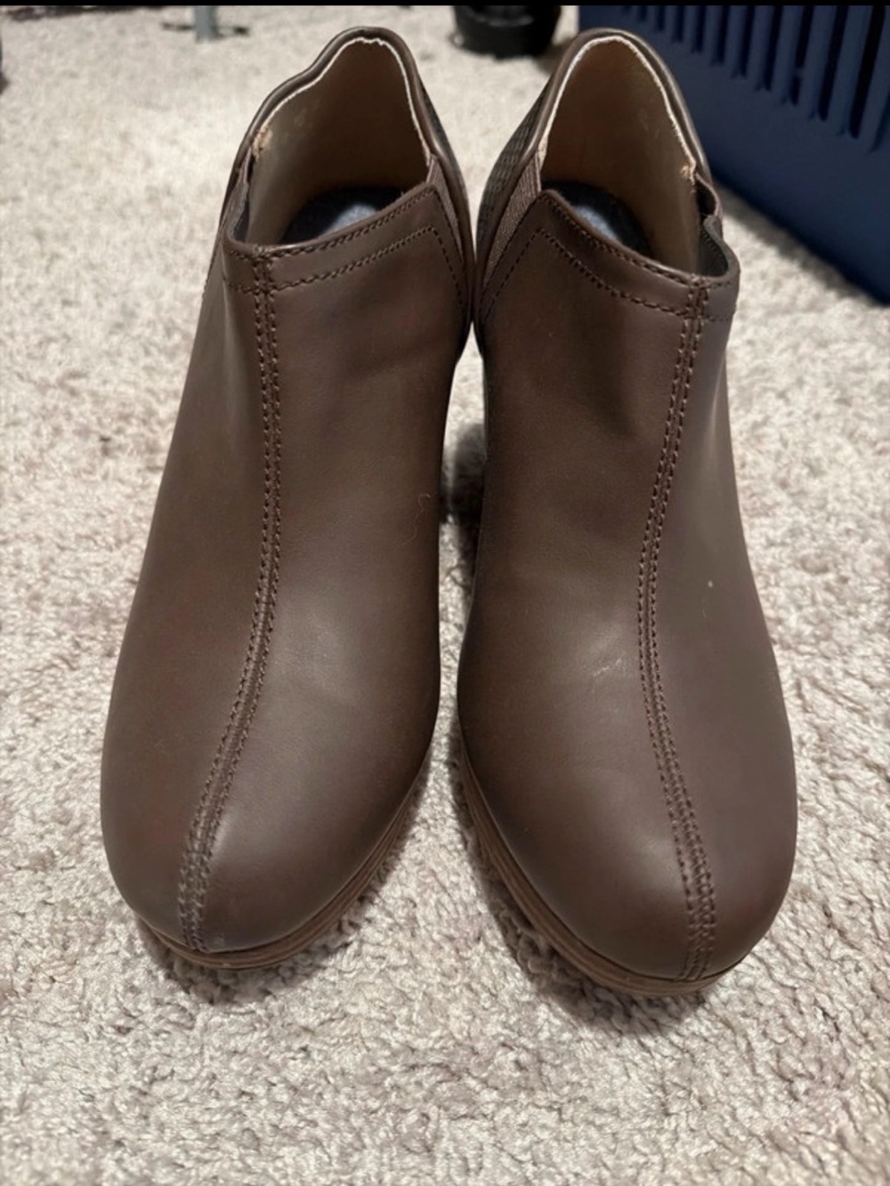 Women’s Brown Slip-On Leather Ankle Shoes